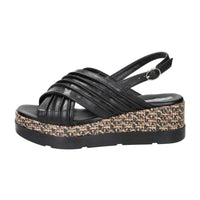 SPACE MODA Donna Sandali con zeppa 50230-E5 Nero