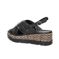 SPACE MODA Donna Sandali con zeppa 50230-E5 Nero