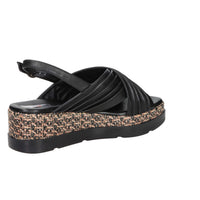 SPACE MODA Donna Sandali con zeppa 50230-E5 Nero