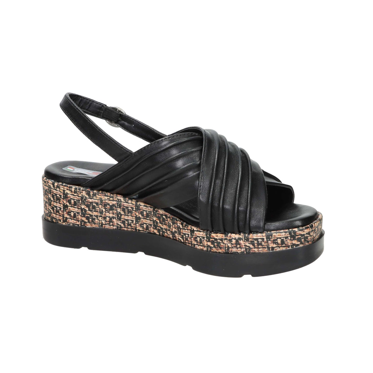 SPACE MODA Donna Sandali con zeppa 50230-E5 Nero