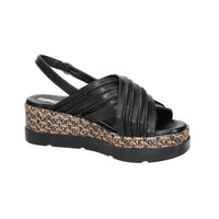 SPACE MODA Donna Sandali con zeppa 50230-E5 Nero