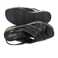 SPACE MODA Donna Sandali con zeppa 50230-E5 Nero