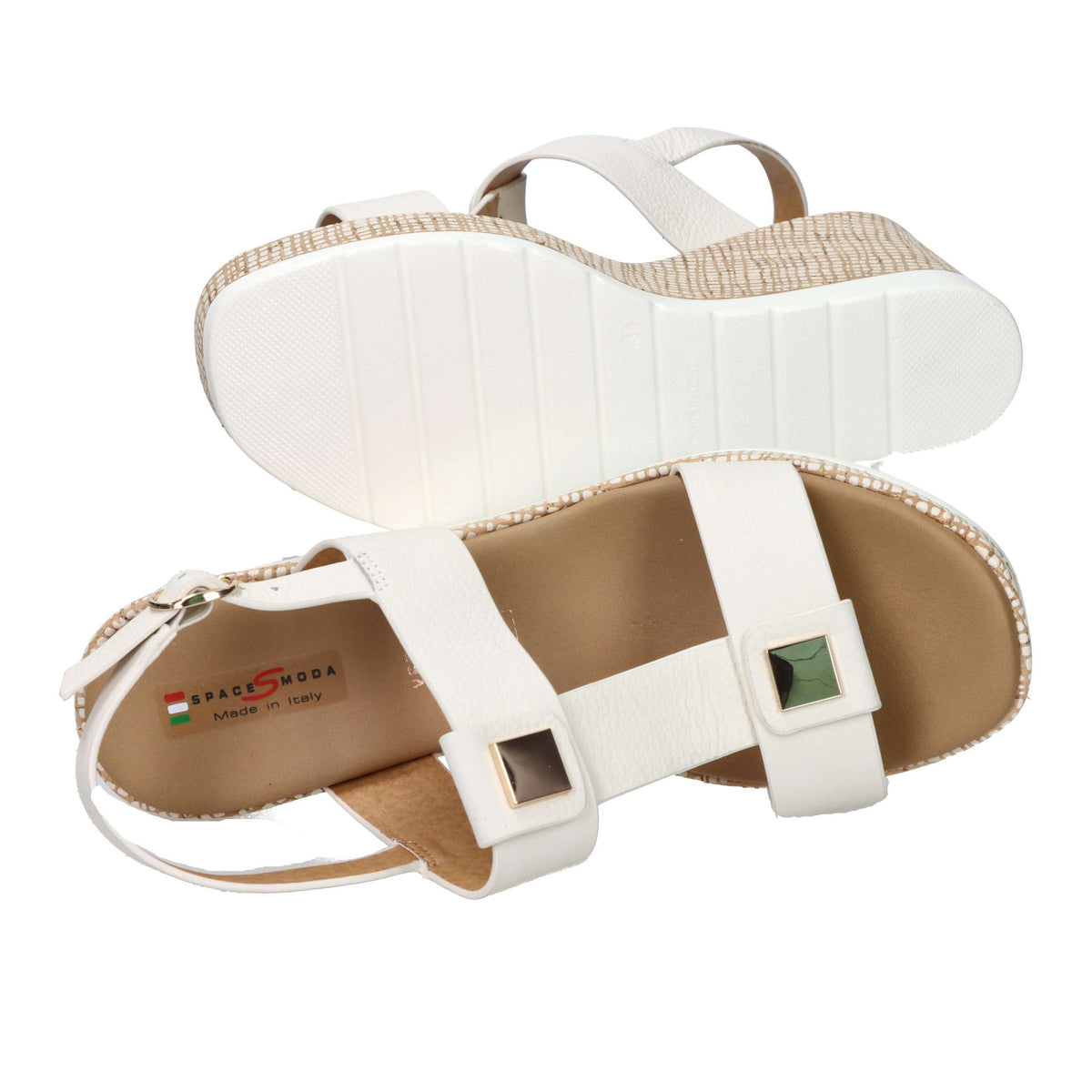 SPACE MODA Donna Sandali con zeppa 2451236 Panna