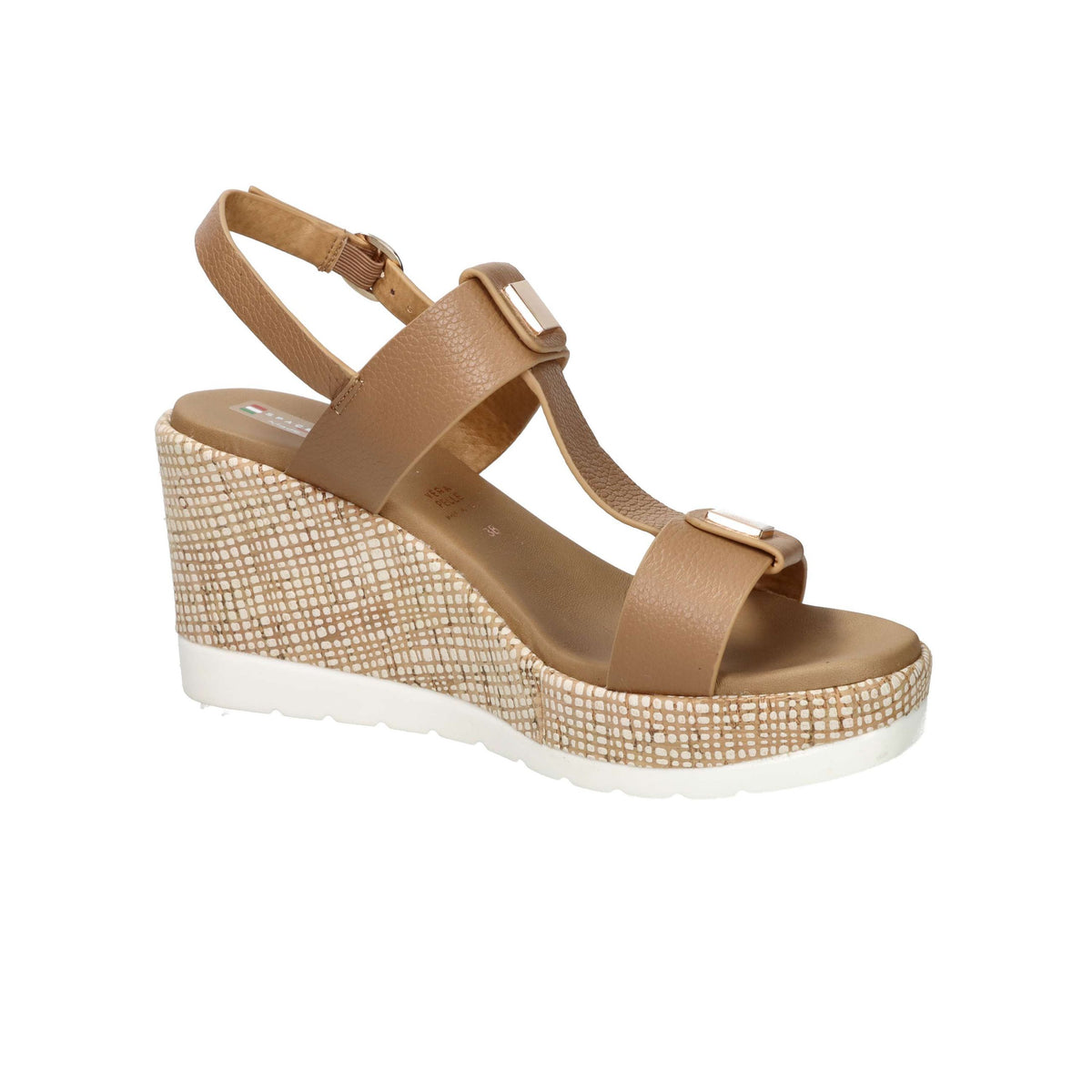 SPACE MODA Donna Sandali con zeppa 2451236 Cuoio