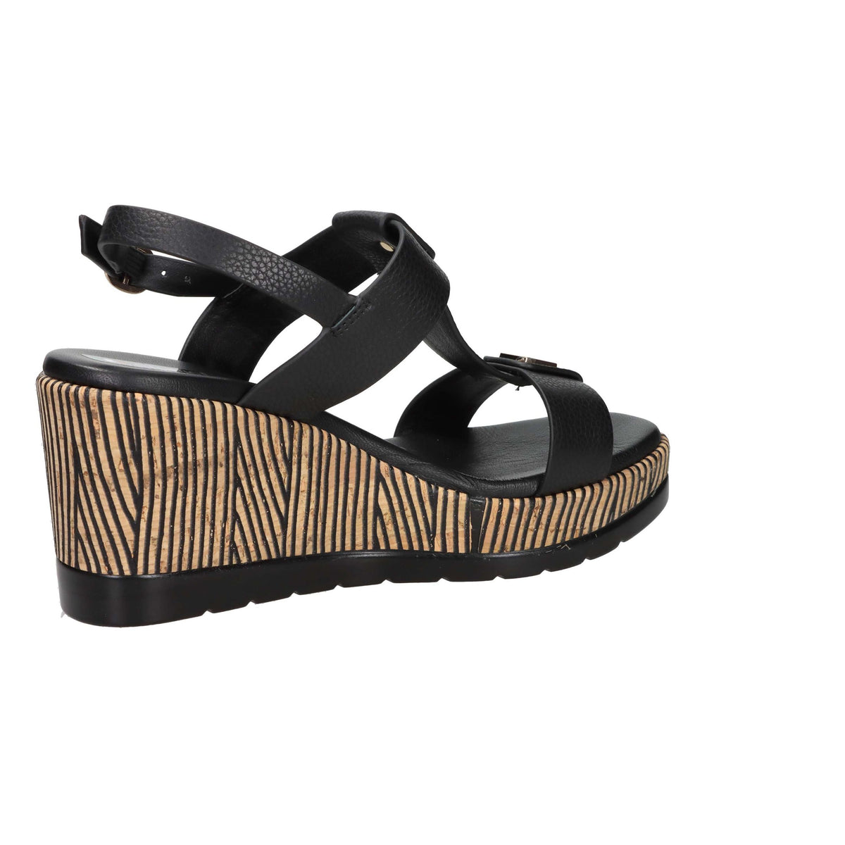SPACE MODA Donna Sandali con zeppa 51402 Nero