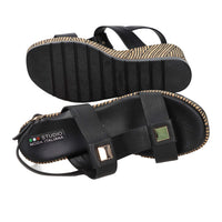 SPACE MODA Donna Sandali con zeppa 51402 Nero