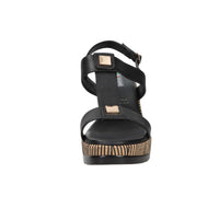 SPACE MODA Donna Sandali con zeppa 51402 Nero