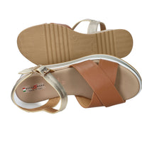 SPACE MODA Donna Sandali con zeppa 19246-E5 Cuoio
