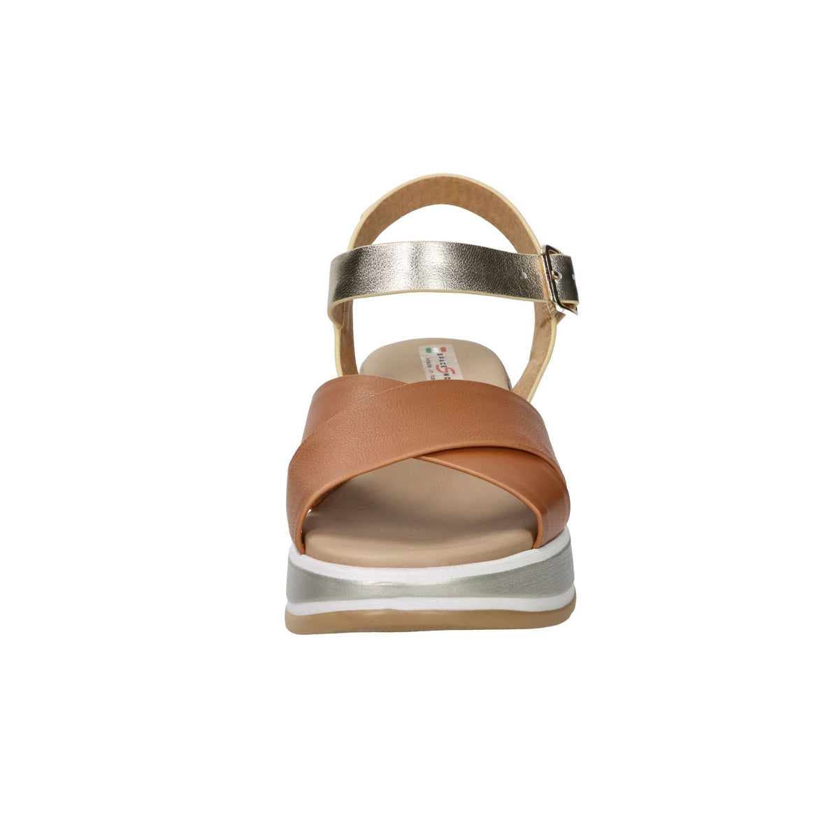 SPACE MODA Donna Sandali con zeppa 19246-E5 Cuoio