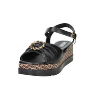 SPACE MODA Donna Sandali con zeppa 50252-E5 Nero