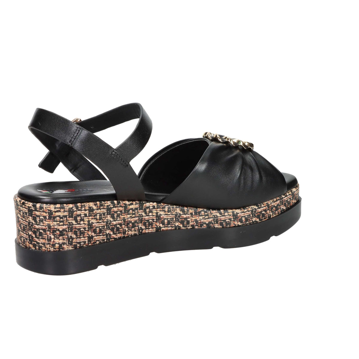 SPACE MODA Donna Sandali con zeppa 50252-E5 Nero