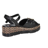 SPACE MODA Donna Sandali con zeppa 50252-E5 Nero
