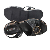 SPACE MODA Donna Sandali con zeppa 50252-E5 Nero