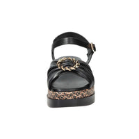 SPACE MODA Donna Sandali con zeppa 50252-E5 Nero