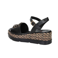 SPACE MODA Donna Sandali con zeppa 50236-E5 Nero
