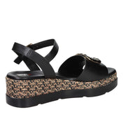 SPACE MODA Donna Sandali con zeppa 50236-E5 Nero