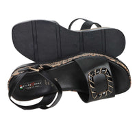 SPACE MODA Donna Sandali con zeppa 50236-E5 Nero