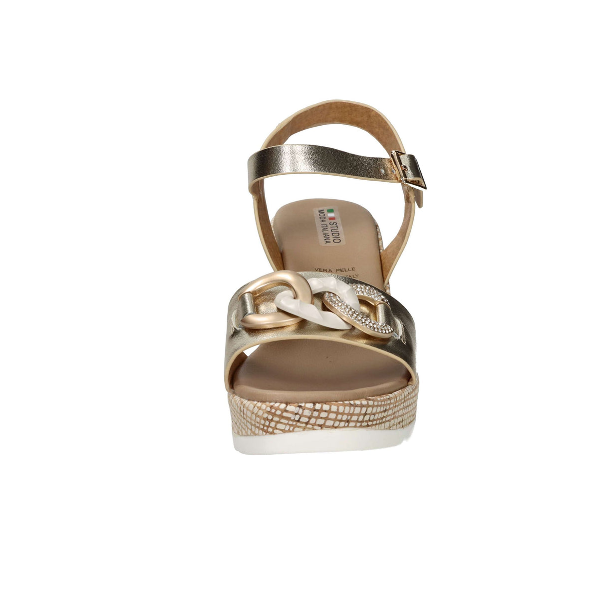 STUDIO MODA Donna Sandali con zeppa 51291-E5 Platino