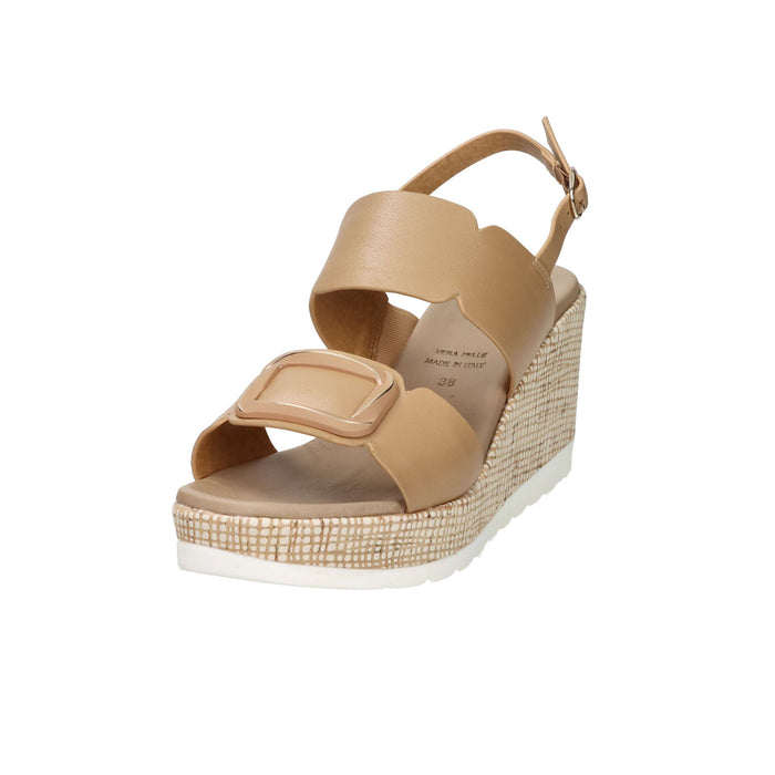 STUDIO MODA Donna Sandali con zeppa 51229-E5 Cammello
