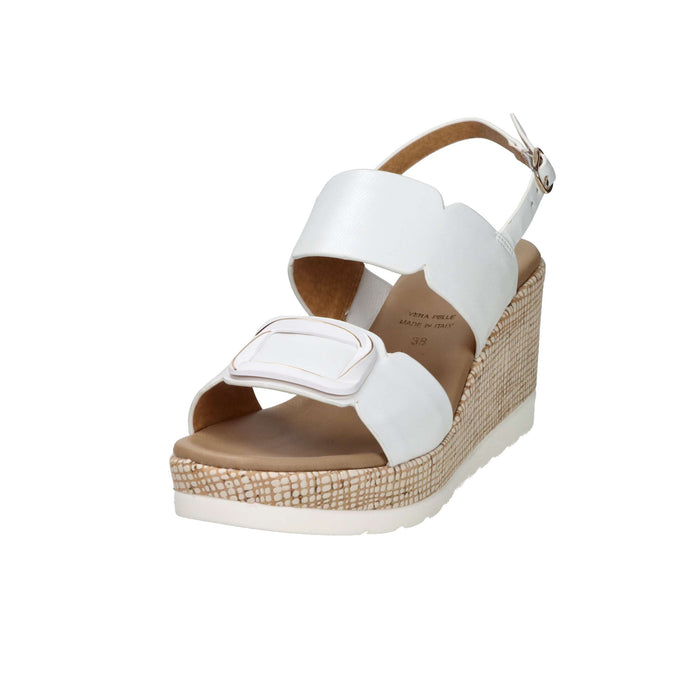 STUDIO MODA Donna Sandali con zeppa 51229-E5 Bianco
