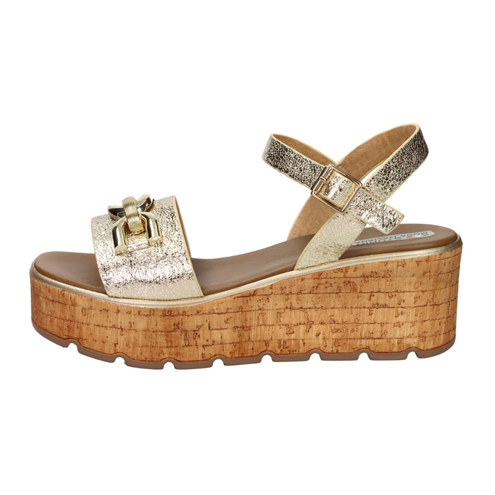 STUDIO MODA Donna Ciabatte con zeppa 14707-E5 Platino