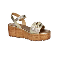 STUDIO MODA Donna Ciabatte con zeppa 14707-E5 Platino