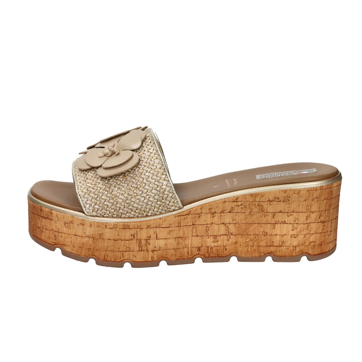 STUDIO MODA Donna Ciabatte con zeppa 14113-E5 Beige
