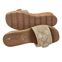 STUDIO MODA Donna Ciabatte con zeppa 14113-E5 Beige