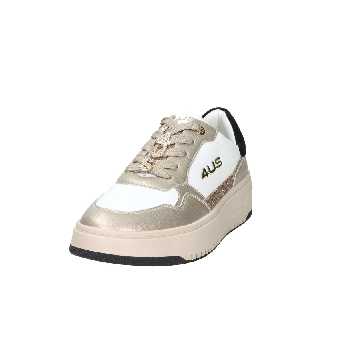 4Us Paciotti Bambine e ragazze Sneakers bassa 4BX104 Bianco/Oro