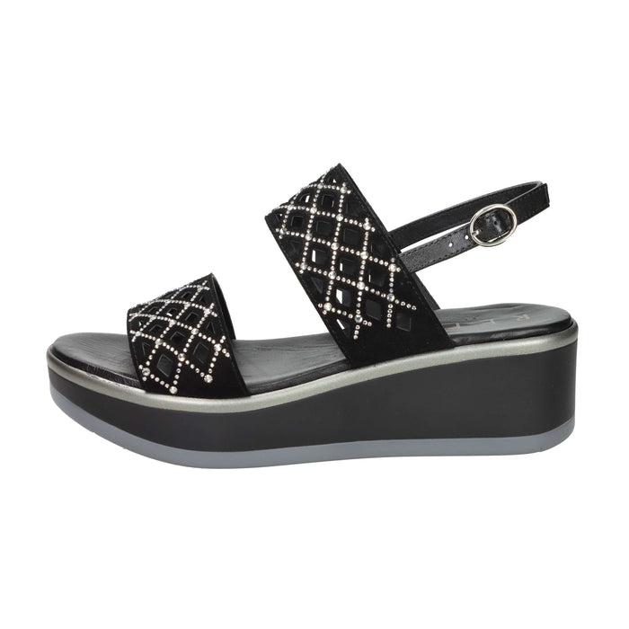 REPO Donna Sandali con zeppa 83263-E5 Nero