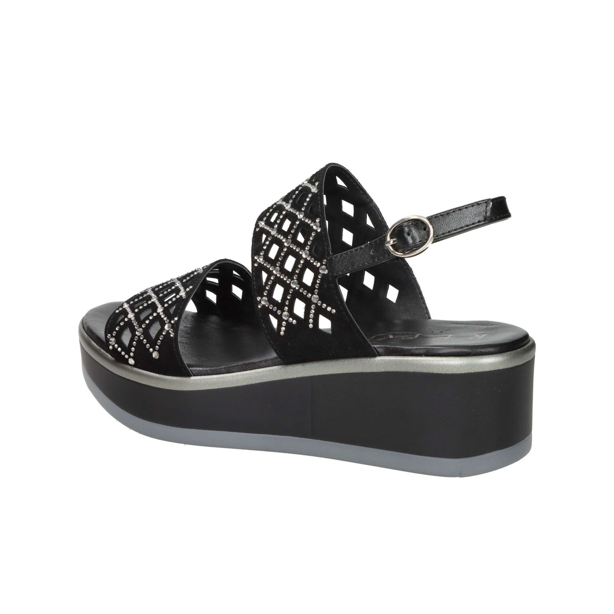 REPO Donna Sandali con zeppa 83263-E5 Nero