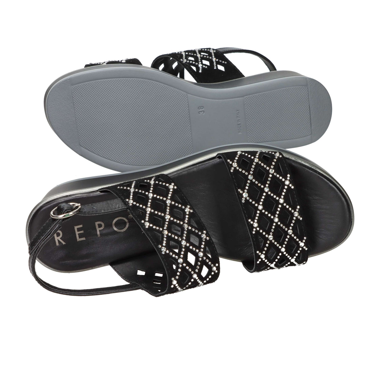 REPO Donna Sandali con zeppa 83263-E5 Nero
