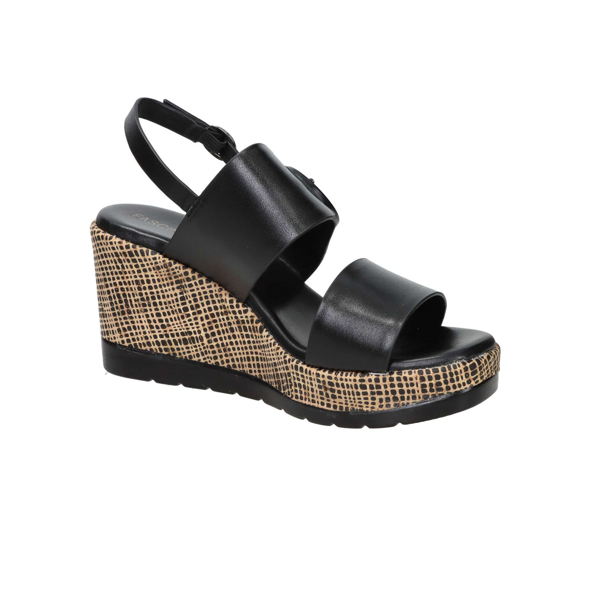 FASCINO DONNA Donna Sandali con zeppa 51287-E5 Nero