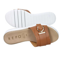 Tredy's Donna Ciabatte con zeppa 81605-E5 Cuoio