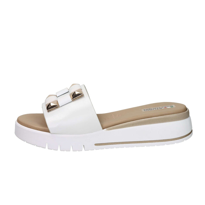 STUDIO MODA Donna Ciabatte con zeppa 81505-E5 Bianco