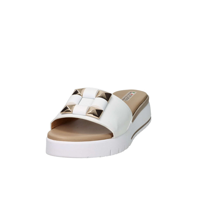 STUDIO MODA Donna Ciabatte con zeppa 81505-E5 Bianco