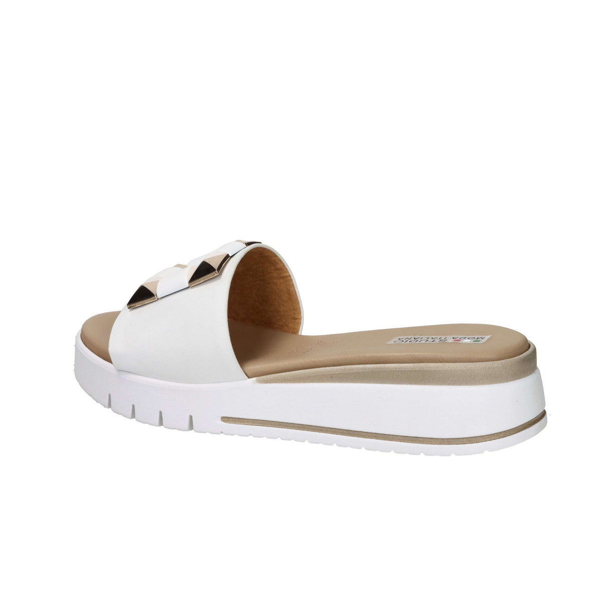 STUDIO MODA Donna Ciabatte con zeppa 81505-E5 Bianco