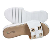 STUDIO MODA Donna Ciabatte con zeppa 81505-E5 Bianco