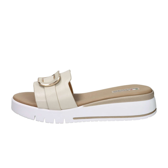 STUDIO MODA Donna Ciabatte con zeppa 81505-E5 Avorio