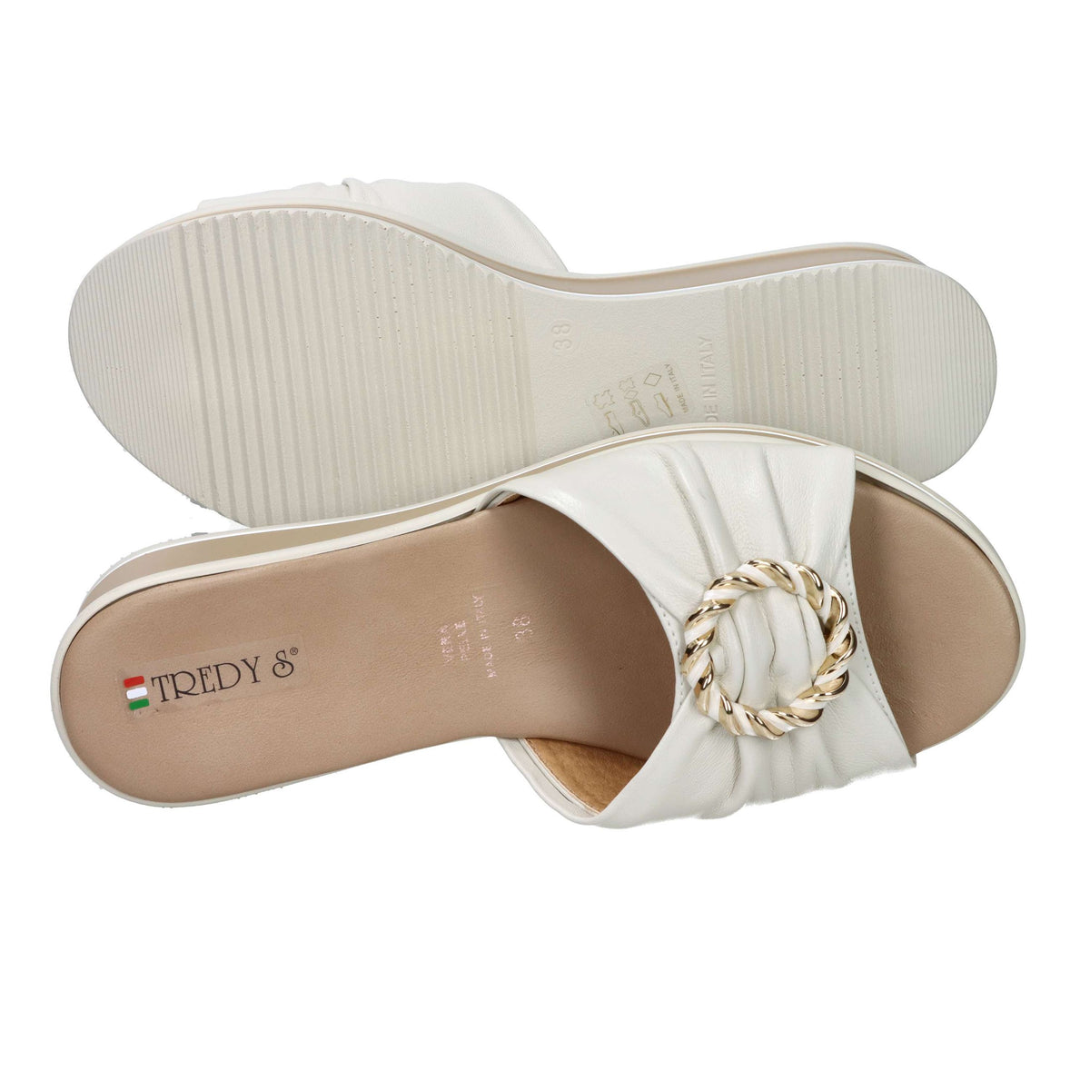 Tredy's Donna Ciabatte con zeppa 12140-E5 Avorio