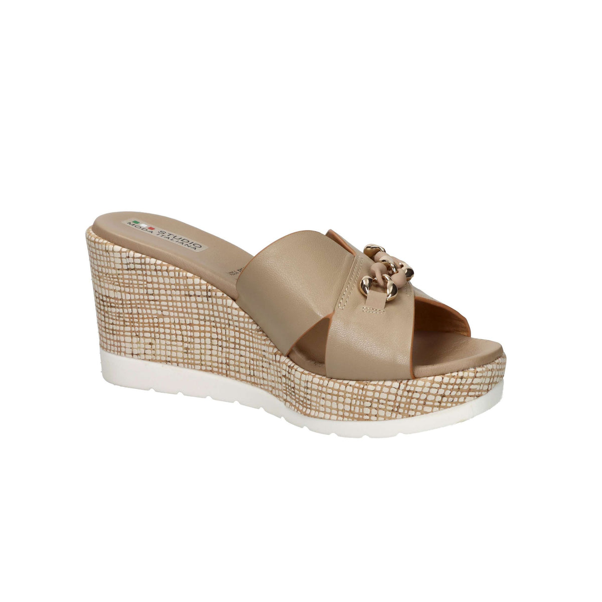 STUDIO MODA Donna Ciabatte con zeppa 51141-E5 Beige