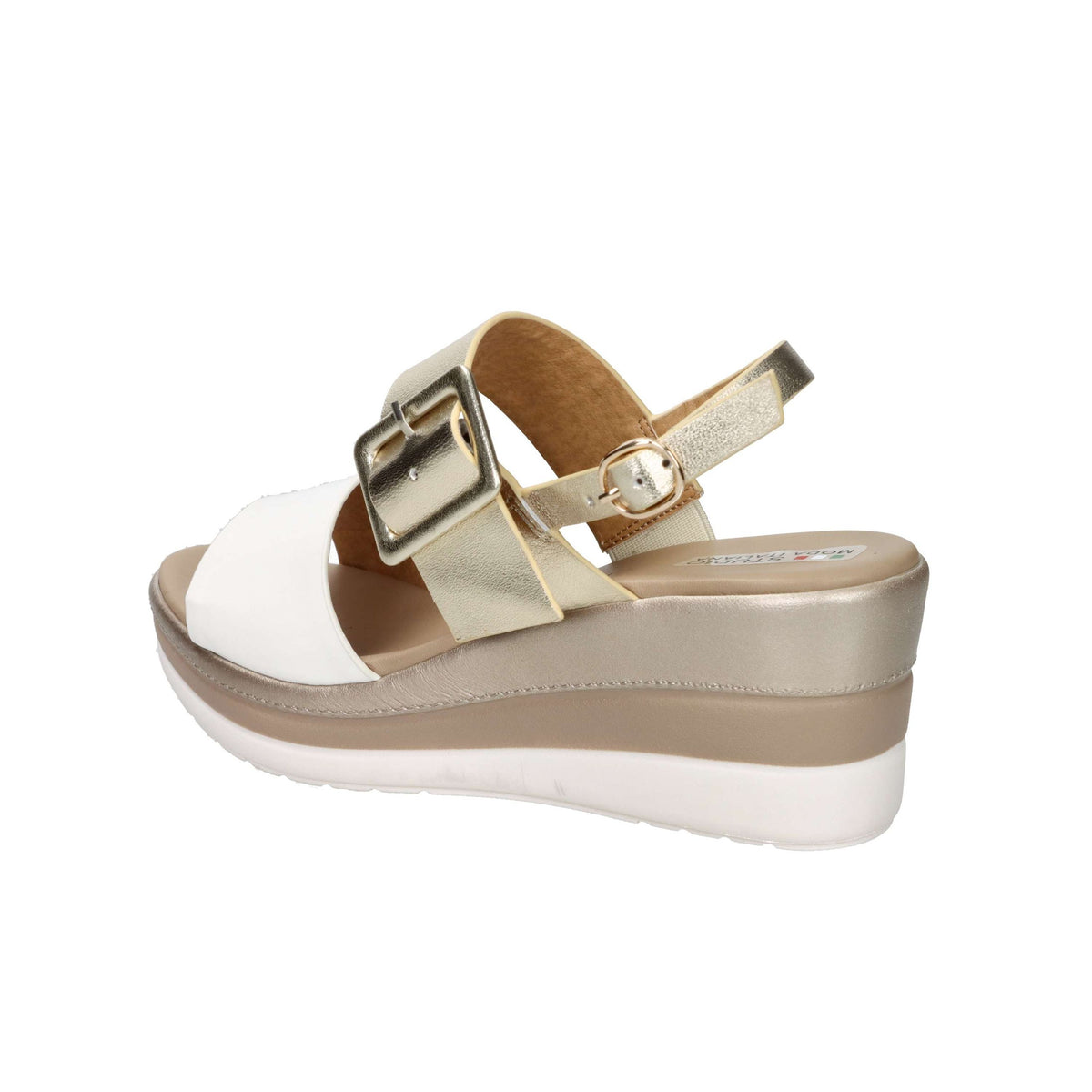 Tredy's Donna Sandali con zeppa 84215-E5 Bianco/Oro