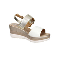 Tredy's Donna Sandali con zeppa 84215-E5 Bianco/Oro