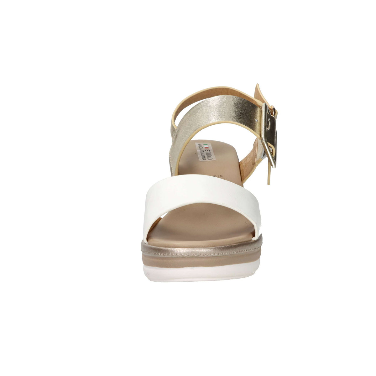 Tredy's Donna Sandali con zeppa 84215-E5 Bianco/Oro