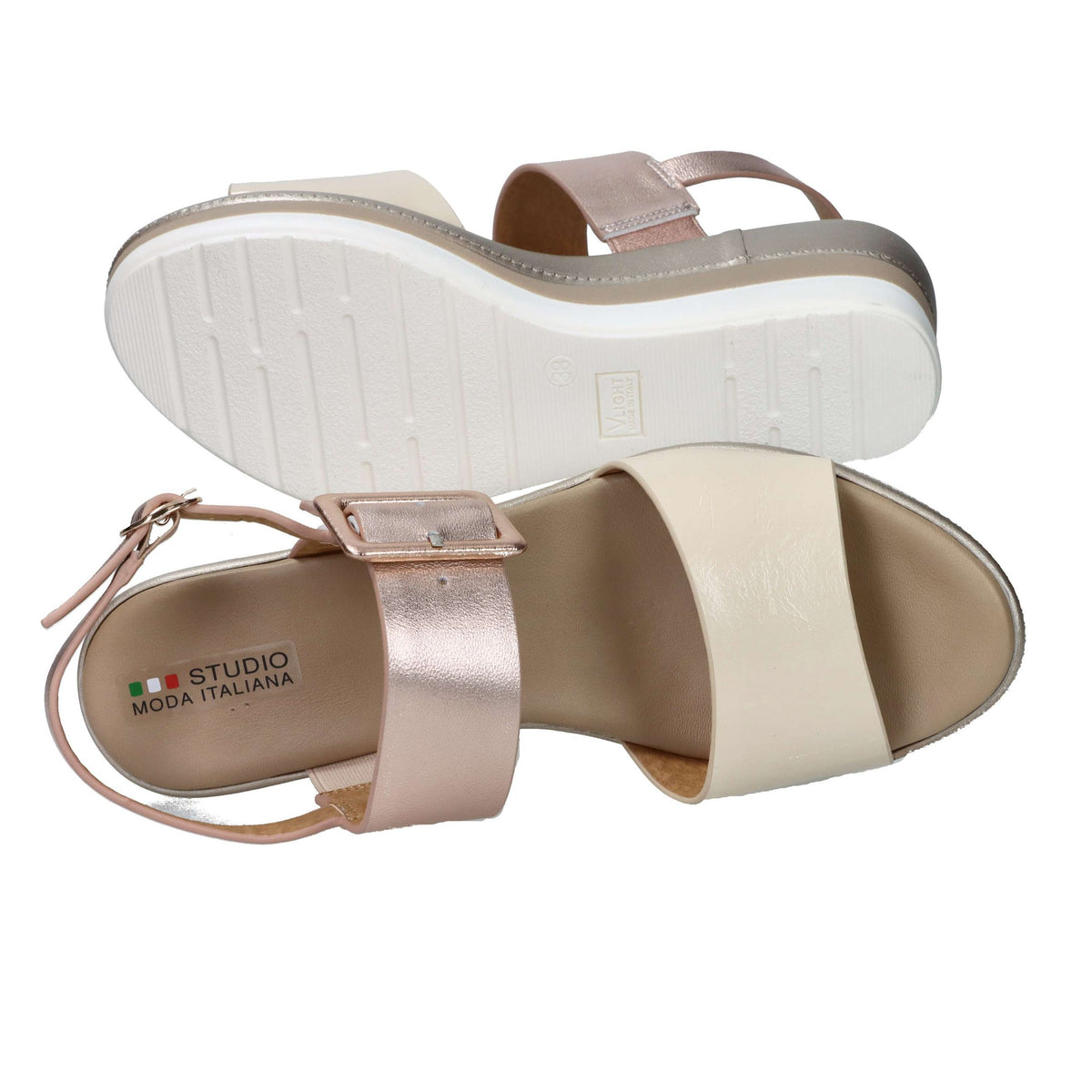 Tredy's Donna Sandali con zeppa 84215-E5 Beige/Cipria