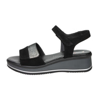 SPACE MODA Donna Sandali con zeppa 12422 Nero