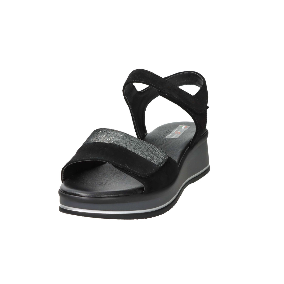SPACE MODA Donna Sandali con zeppa 12422 Nero