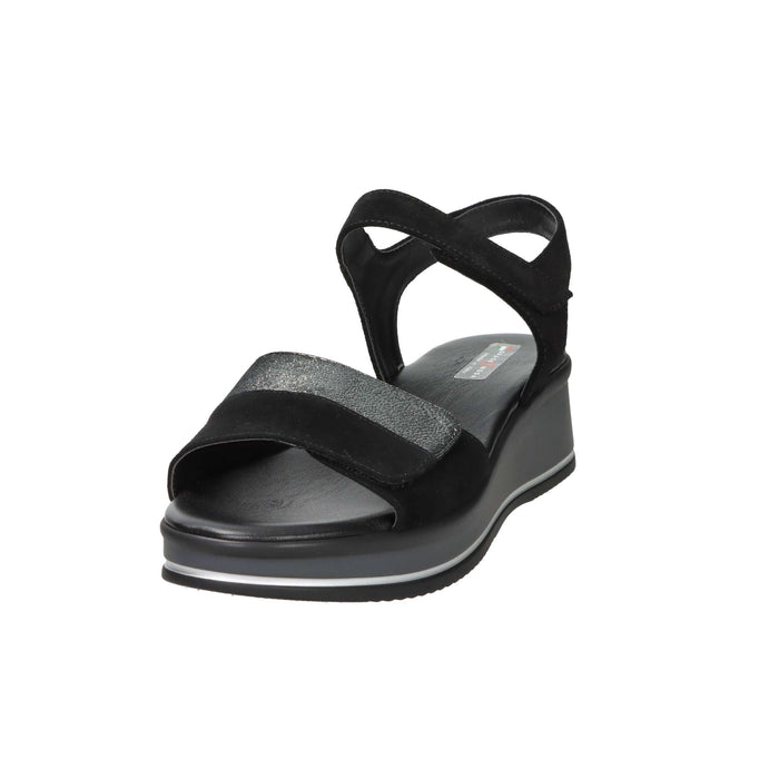 SPACE MODA Donna Sandali con zeppa 12422 Nero