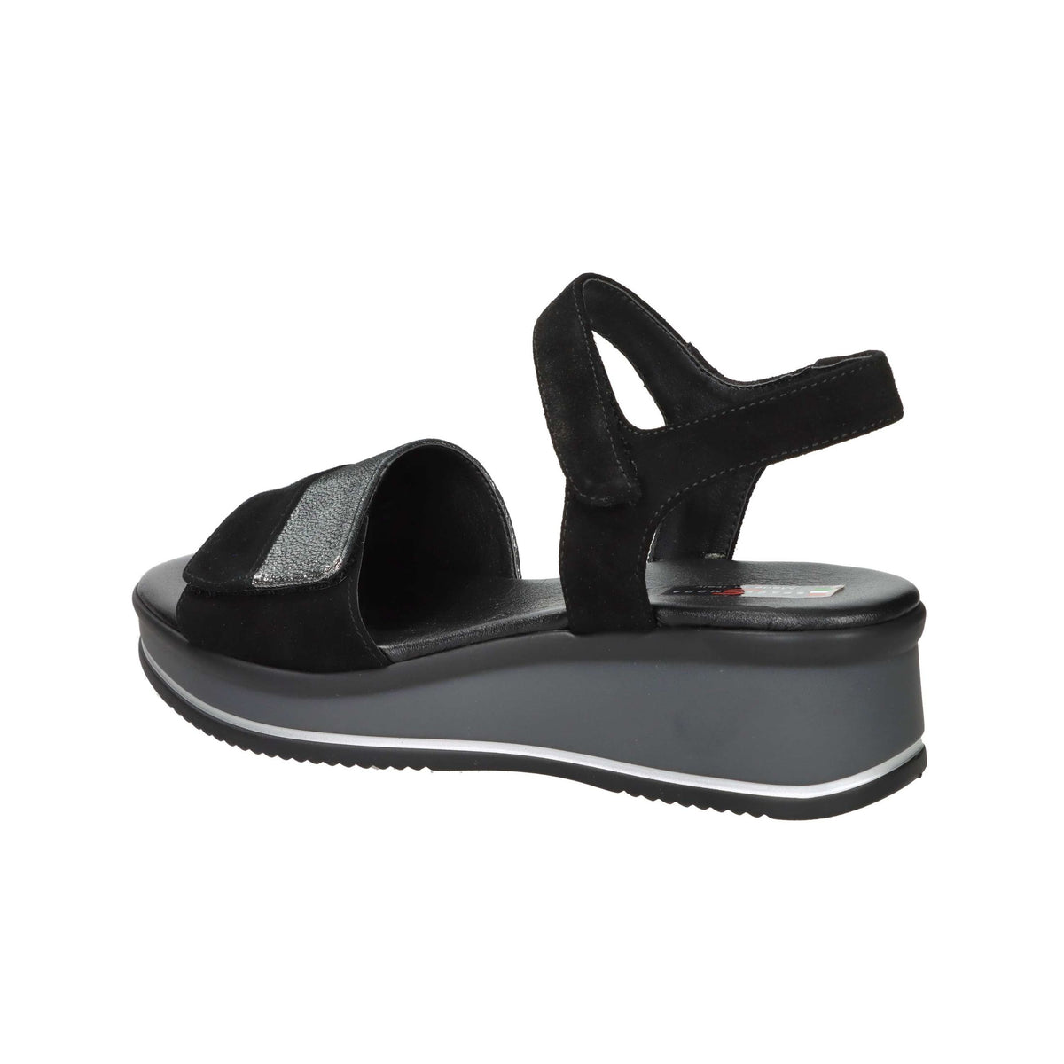 SPACE MODA Donna Sandali con zeppa 12422 Nero