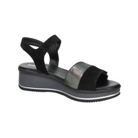 SPACE MODA Donna Sandali con zeppa 12422 Nero